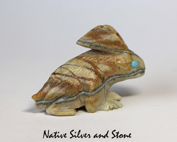 Z Rabbit<br>Zuni Fetish Carving<br>Dane Malani<br>Picasso Marble with<br>Turquoise Eyes