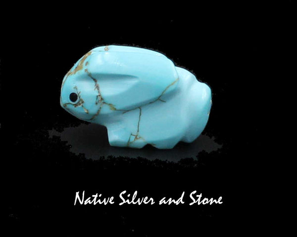 Z Rabbit <br>Zuni Fetish Carving<br>Ed Lementino<br>Composite Turquoise<br>Small