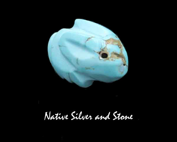 Z Rabbit <br>Zuni Fetish Carving<br>Ed Lementino<br>Composite Turquoise<br>Small