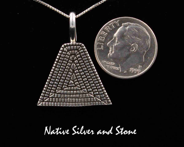 Elgin Tom - Navajo<br>3/4" Pendant<br>Maize - Small Triangle<br>Cast Sterling Silver
