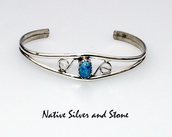Z Emma Lincoln - Navajo<br>Cuff Bracelet for Baby<br>Denim Lapis in<br>Sterling Silver<br>Size 4-1/4"  Baby