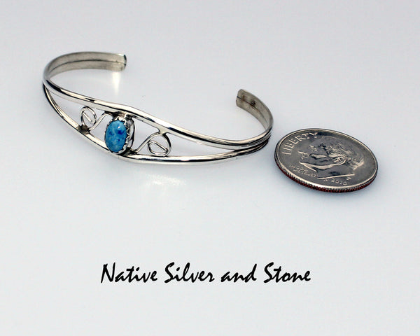 Z Emma Lincoln - Navajo<br>Cuff Bracelet for Baby<br>Denim Lapis in<br>Sterling Silver<br>Size 4-1/4"  Baby