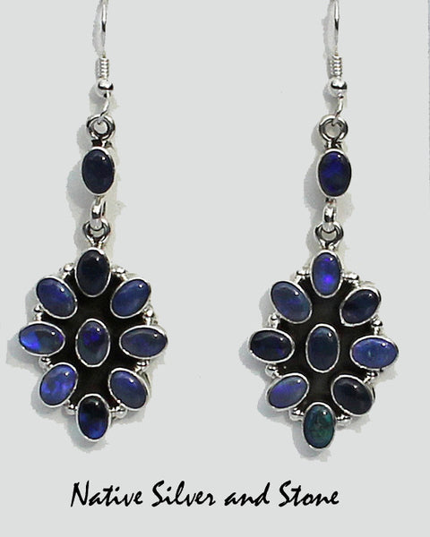 ZSOLD Emma Lincoln - Navajo<br>Earrings - French Wire<br>Ethiopian Opal Ovals<br>Silver