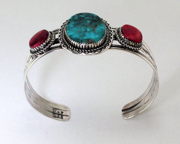 Garrrison-Gary-Boyd-Emerald-Valley-Turquoise-Natural-Orange-Spiny-Oyster-2-Bracelet