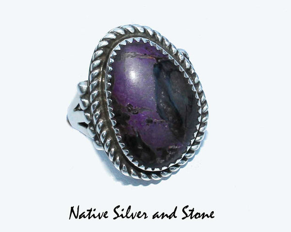 Z Gene & Martha Jackson<br>Both Deceased<br>Navajo<br>Sugilite<br>Freeform Soft Triangle<br>Sterling Silver<br>Size 7-1/2