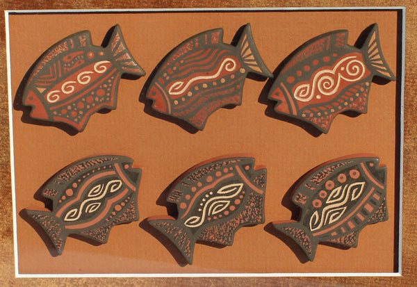 Z Glendora (Daubs) Fragua<br>Wall Art for Hanging<br>Handmade Jemez Shadowbox<br>Pottery Fish