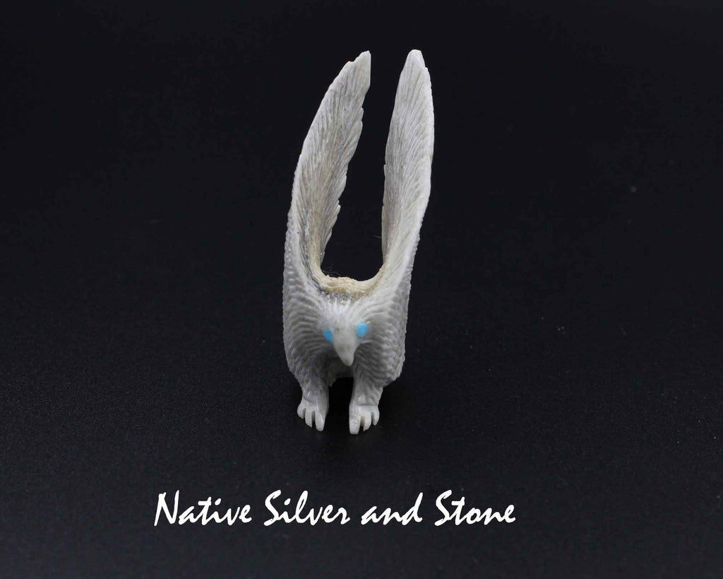 Z Eagle - Sm-Med- Zuni Fetish CarvingHerb HustitoAntler with