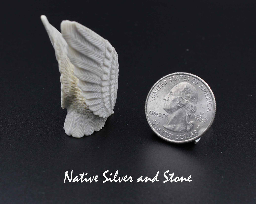 Z Eagle - Sm-Med- Zuni Fetish CarvingHerb HustitoAntler with