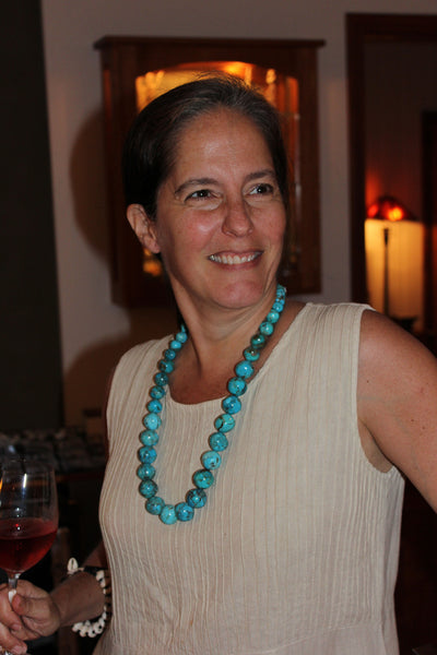 Z James Del & Doris Coriz<br>Ke-Wa - Santo Domingo Jewelry<br>Necklace<br>Large Turquoise Gumball Beads