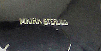 Z Michael Kirk (Isleta/Navajo)<br>Pendant - Feather Etched Argentium Sterling Silver<br>with Sleeping Beauty Turquoise Inlay& Opal