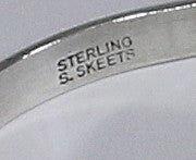 Z Scott Skeets (Navajo) Jewelry<br>Square "Wave" Design in 14K Gold<br>Bracelet - 1/4" Cuff Silver with Gold<br>Size 6-5/8" (Medium-Large)