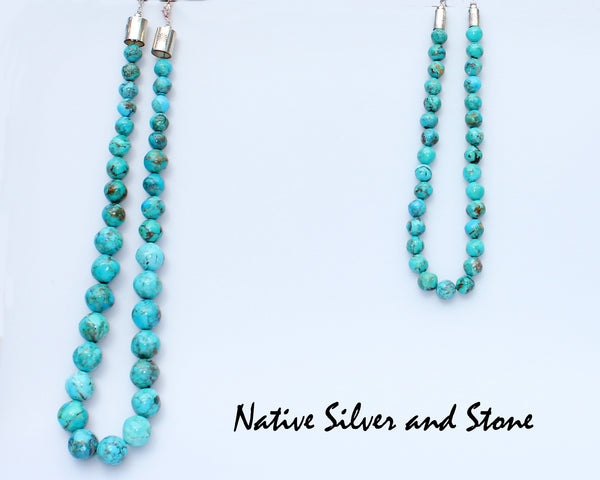 Z James Del & Doris Coriz<br>Ke-Wa - Santo Domingo Jewelry<br>Necklace<br>Large Turquoise Gumball Beads