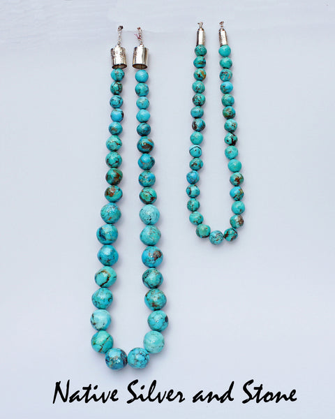 Z James Del & Doris Coriz<br>Ke-Wa - Santo Domingo Jewelry<br>Necklace<br>Large Turquoise Gumball Beads