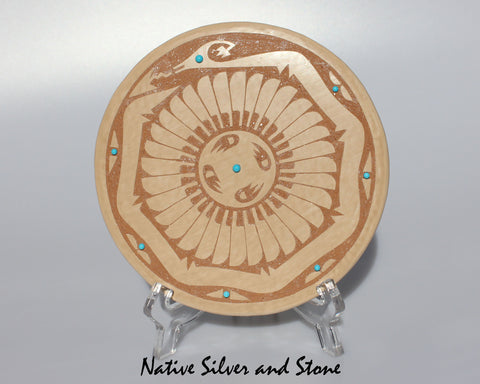Z Jeanne Gonzales<br>San Ildefonso Pueblo<br>6" Avanyu Mica Plate