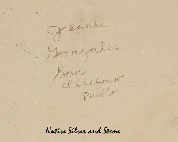 Z Jeanne Gonzales<br>San Ildefonso Pueblo<br>6-1/8" Feather Mica Plate