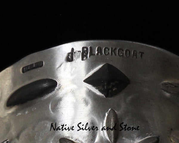 Z Jennie Blackgoat - Navajo<br>2-7/16" Bracelet - Cuff<br>Bump-out Hammered<br>& Stamped<br>Sterling Silver<br>Size 6-7/8"