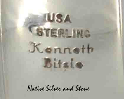 Z Kenneth Bitsie - Navajo<br>Bracelet Link Inlay<br>Picture Jasper, Tiger Eye, Onyx<br>and Opal<br>Sterling Silver