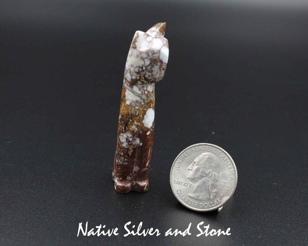 Z Cat (Domestic) - Zuni Fetish Carving<br>Kenny Chavez<br>Wild Horse/Appaloosa &<br>Sterling Silver Accent