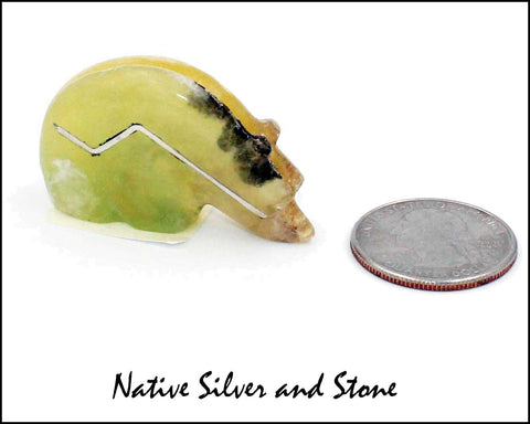Z Bear on Fours<br>Zuni Fetish Carving<br>Kenny Chavez<br>Brazilian Fluorite-Bi-Color<br>Sterling Silver