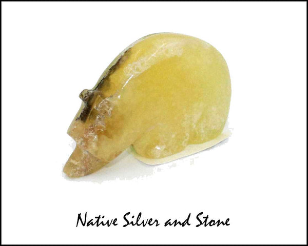 Z Bear on Fours<br>Zuni Fetish Carving<br>Kenny Chavez<br>Brazilian Fluorite-Bi-Color<br>Sterling Silver