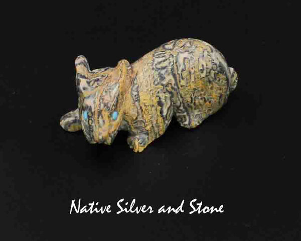 Z Rabbit<br>Zuni Fetish Carving<br>Lance Cheama<br>Leopard Jasper<br>Turquoise Eyes