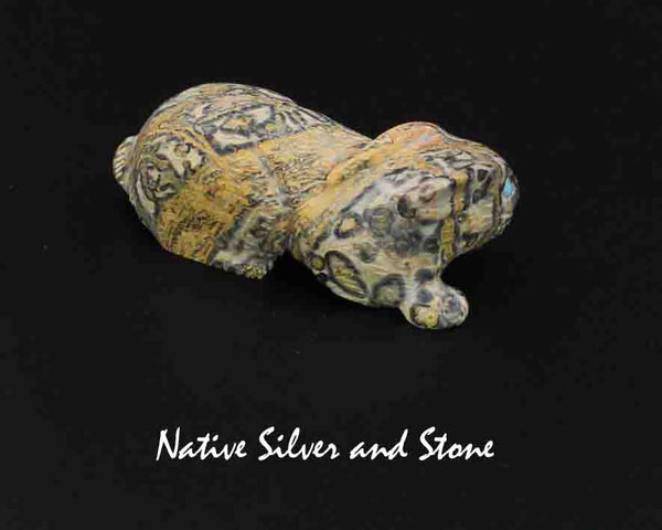 Z Rabbit<br>Zuni Fetish Carving<br>Lance Cheama<br>Leopard Jasper<br>Turquoise Eyes