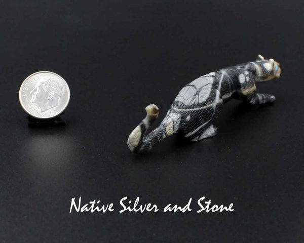 Z Mountain Lion<br>Zuni Fetish Carving<br>Lance Cheama<br>Picasso Marble