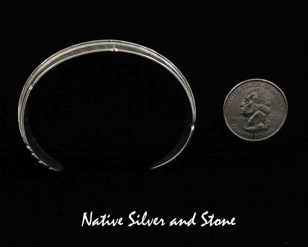Z Michael Kirk - Isleta/Navajo<br>3/4" Bracelet - Cuff<br>Handmade Feather Design<br>Argentium Sterling Silver<br>Size 6-1/2"