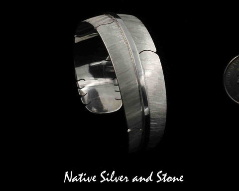 Z Michael Kirk - Isleta/Navajo<br>3/4" Bracelet - Cuff<br>Handmade Feather Design<br>Argentium Sterling Silver<br>Size 6-1/2"