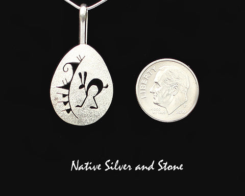 Z Myron Panteah - Zuni/Navajo<br>Teardrop Jack Rabbit Pendant (Only)<br>Handmade Sterling with<br>Cut-out