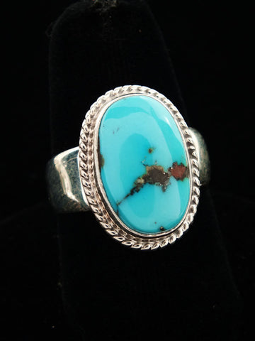 Z Tony Garcia-Navajo<br>13/16" Ring<br>Castle Dome Turquoise<br>Size  8