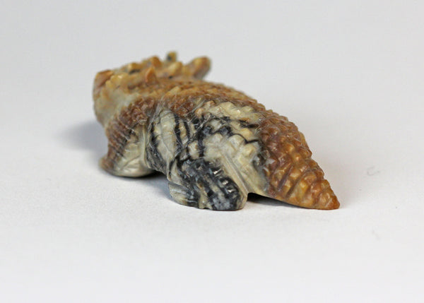 Z Horned Toad<br>Zuni Fetish Carving<br>Sedrick Banteah<br>Picasso Marble w Turquoise Accents