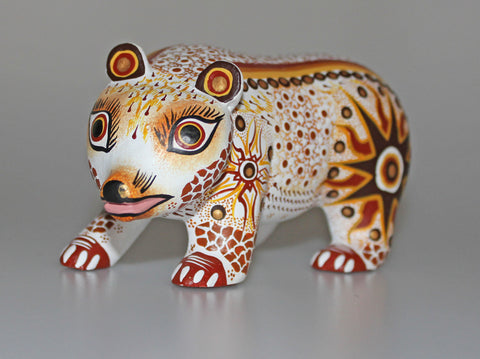 Bear - Oaxacan Alebrijes<br>Painted Wood Carving<br>Margarita & Luis Sosa Calvo<br> Hand Carved & Painted