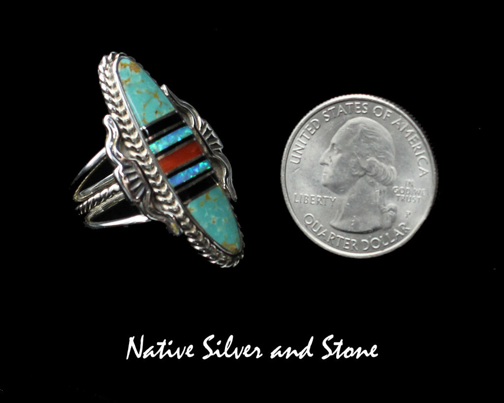 Excellent Vintage Native American Navajo Jet Stone Sterling Silver Ring Excellent Vintage Native American Navajo Jet Stone Sterling Silver Ring