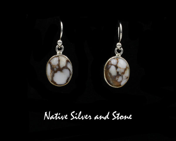 Miscellaneous Artist - Navajo<br>1/2" Earrings<br><br>Small Oval Wildhorse/Appaloosa<br>Hook<br>Sterling Silver