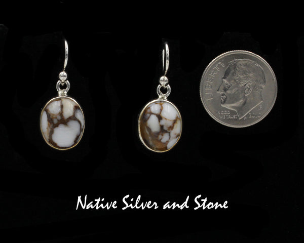 Miscellaneous Artist - Navajo<br>1/2" Earrings<br><br>Small Oval Wildhorse/Appaloosa<br>Hook<br>Sterling Silver