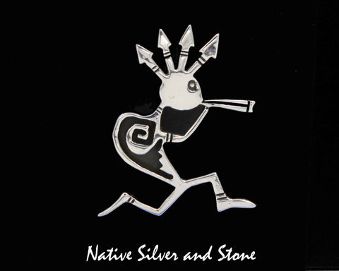 Navajo Jewelry - Pin<br>Kokopelli<br>Sterling Silver