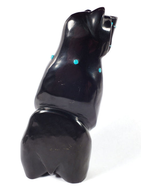 Z Bear-Standing Inlaid<br>Zuni Fetish Carving<br>Michael Laweka<br>Jet, Turquoise, & Coral