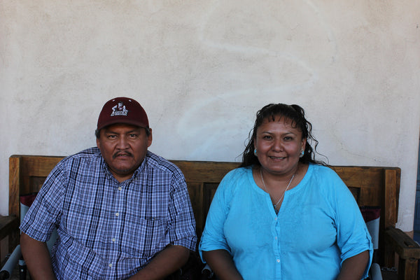 Z Randy Secatero & Sylvana Apache<br>Navajo -Bola/Bolo<br>Large - Various Designs<br>Copper with Oxidized Silver Overlay and Stamping<br>Heavy Leather Braiding