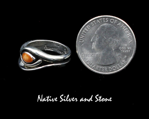 Raymond Coriz - Kewa<br>7/16" Ring<br>Orange Spiny<br>"Egyptian" Eye<br>Size 7