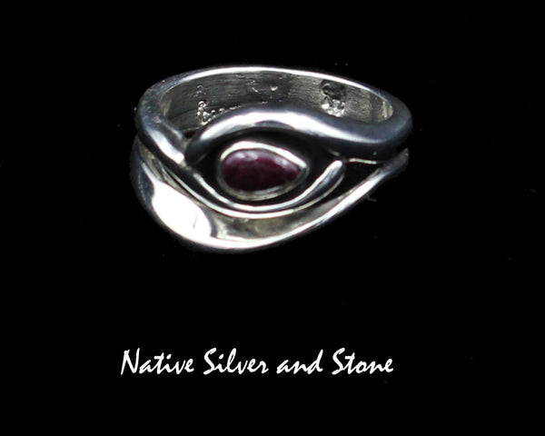 Raymond Coriz - Kewa<br>7/16" Ring<br>Purple Spiny<br>"Egyptian" Eye<br>Size 7