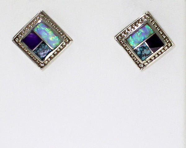 Supersmith-David-Rosales-ER296-Shalako-Earrings-Sugilite-Turquoise-Opal-1