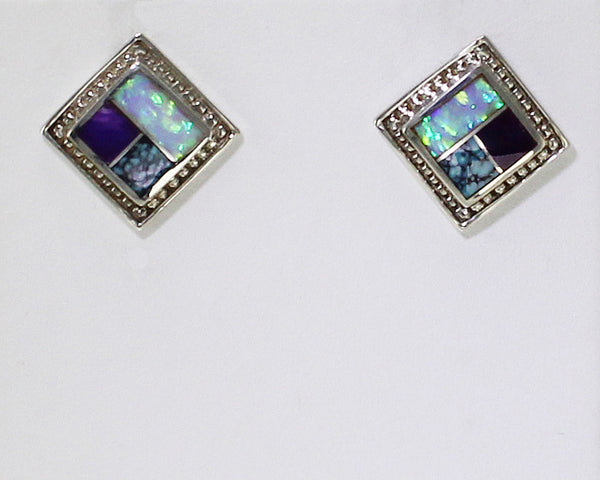Supersmith-David-Rosales-ER296-Shalako-Earrings-Sugilite-Turquoise-Opal-2