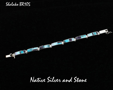 Z Supersmith - David Rosales<br>Native American Handcrafted<br>Bracelet Link - Shalako BR105<br>Multi-inlay<br>Sugilite, Chinese Turquoise,<br> & Lab Opal