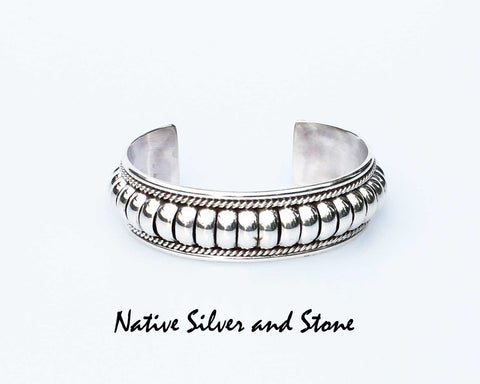 Z Thomas Charley - Navajo<br>Bracelet - 3/4" Cuff Segmented "Melon"<br>Size 6-3/8" (Medium)