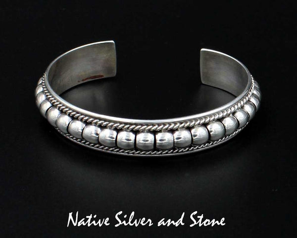 Z Thomas Charley/Thomas Charlie<br>Navajo Bracelet<br>1/2" Cuff Segmented "Melon"<br>Size 6-1/8 (Small-Medium)