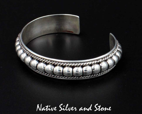Z Thomas Charley/Charlie, Navajo<br>1/2" Bracelet<br>Cuff Segmented "Melon"<br>Size 6-3/8 (Medium)