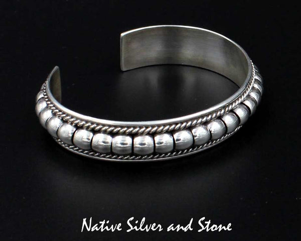 Z Thomas Charley/Thomas Charlie<br>Navajo Bracelet<br>1/2" Cuff Segmented "Melon"<br>Size 6-1/8 (Small-Medium)