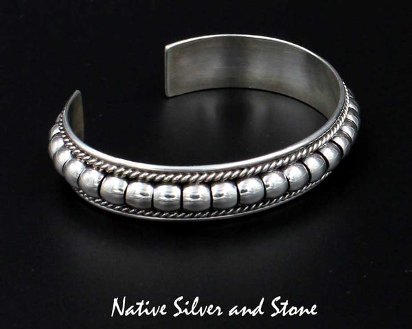 Z Thomas Charley/Charlie, Navajo<br>1/2" Bracelet<br>Cuff Segmented "Melon"<br>Size 6-3/8 (Medium)
