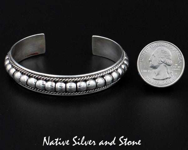 Z Thomas Charley/Thomas Charlie<br>Navajo Bracelet<br>1/2" Cuff Segmented "Melon"<br>Size 6-1/8 (Small-Medium)